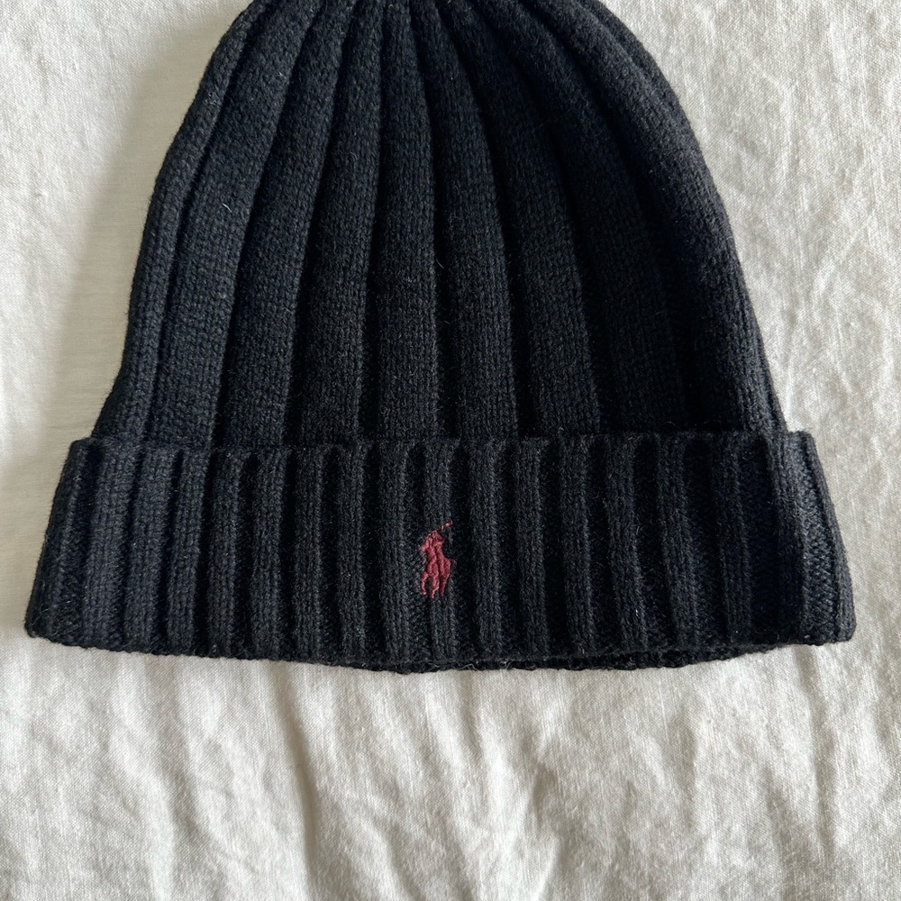 Black Knit Beanie by [POLO Ralph Lauren]
